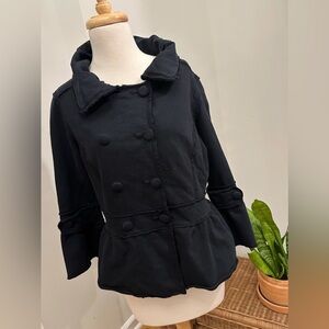 eco-ganik Organic Cotton Jacket – Black – Size M – Raw Hem – EUC